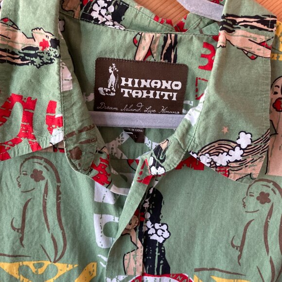 Hinano Tahiti Hawaiian Shirt - Size XXL - 100% Cotton - Wooden Buttons - Picture 3 of 7